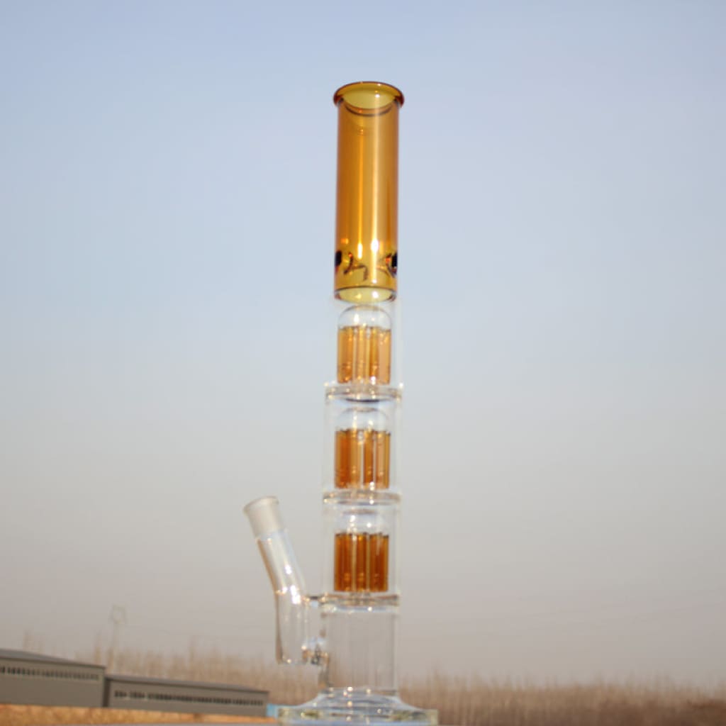 Approx. 19" Triple Tree Percolator Glass Water Pipe