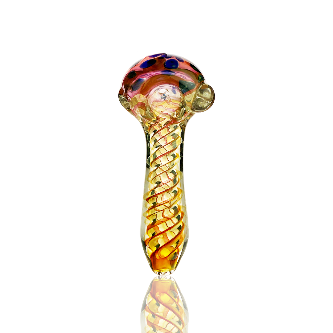 4.5" Gold Fume Spiral Art Hand Pipe