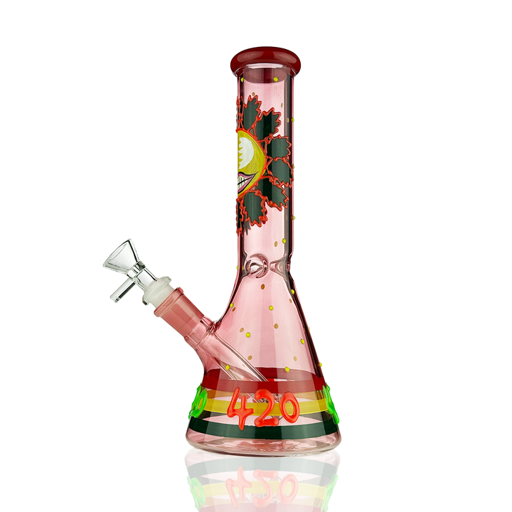 10 Inch Glow-in-Dark 3D Beaker Water Pipe