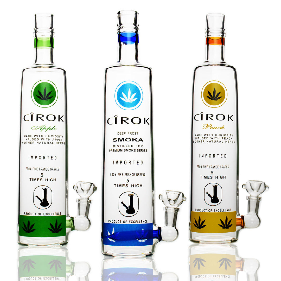 12in Vodka Bottle Style Water Pipe with 14mm Bowl and Banger