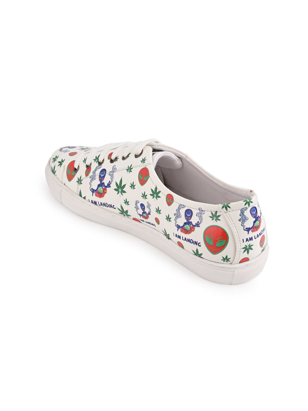 Snow White Vegan Leather Shoes - Herbal Pattern
