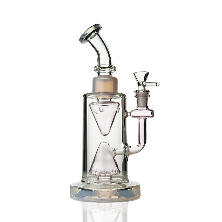 Pyramid Base 10" Water Pipe Rig - Shower Perc, 14mm Bowl