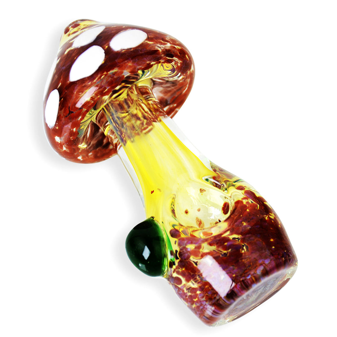 4 Inch Mushroom Frit Glass Spoon Pipe