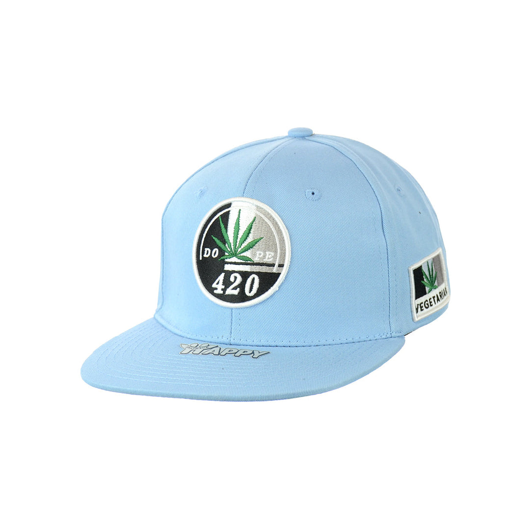 Vegetarian Leaf Embroidered Snapback Hat