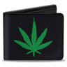Men’s Bi-fold Wallet Premium Vegan Leather Marijuana Leaf Repeat Design