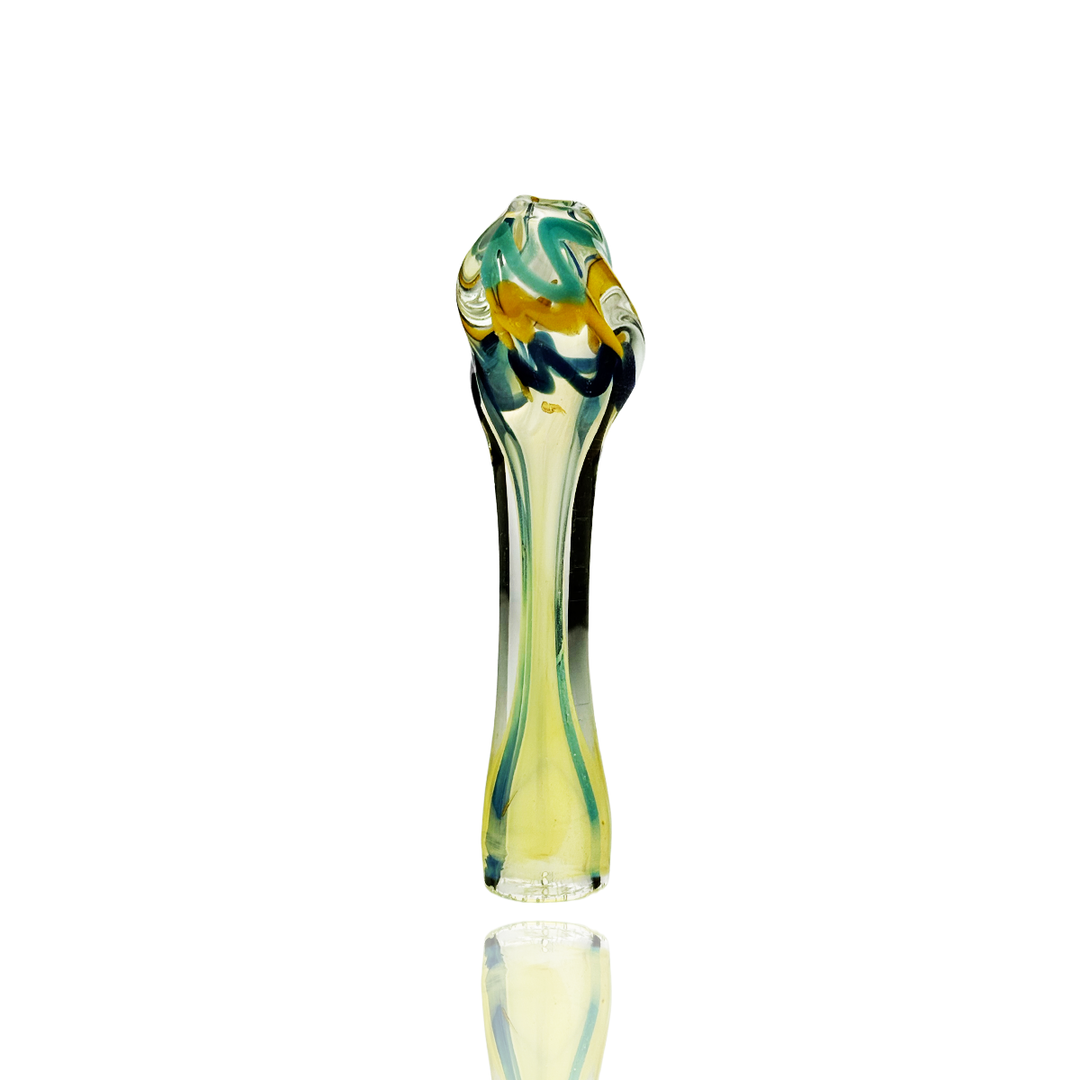4 Inch Silver Fume Twisted Glass Chillum