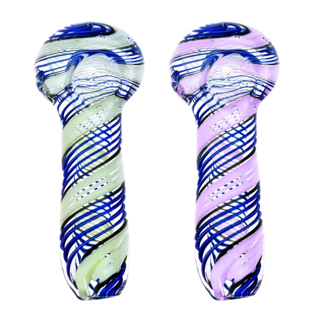 Blue Twist W/ Slime Hand Pipe - 3.75’ / Colors Vary