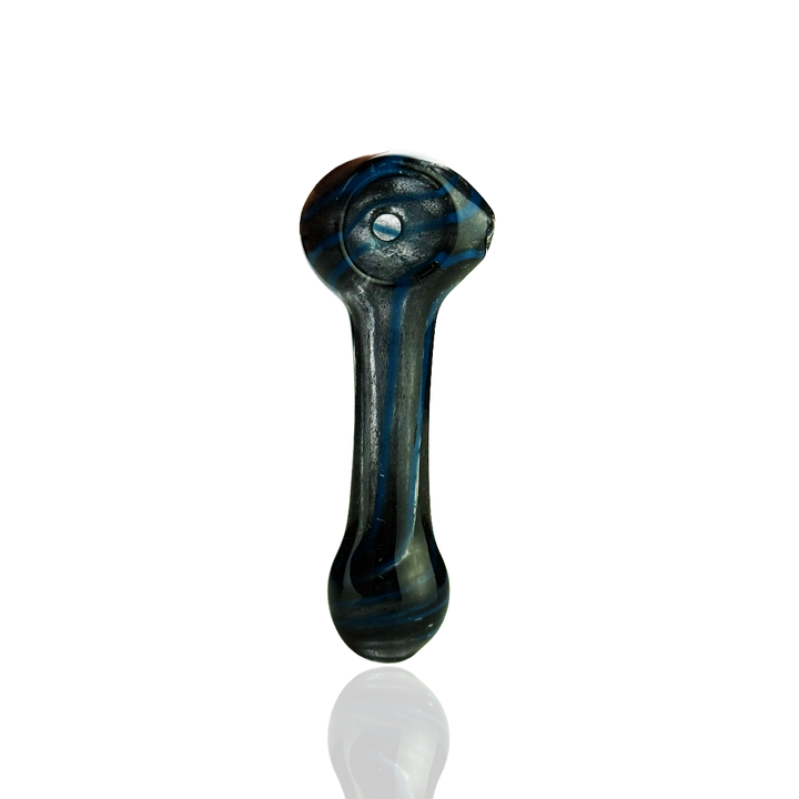 Compact 3-Inch Glass Spoon Pipe with Frit Design