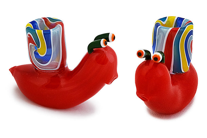 Colorful Snail Glass Dry Herb Pipe