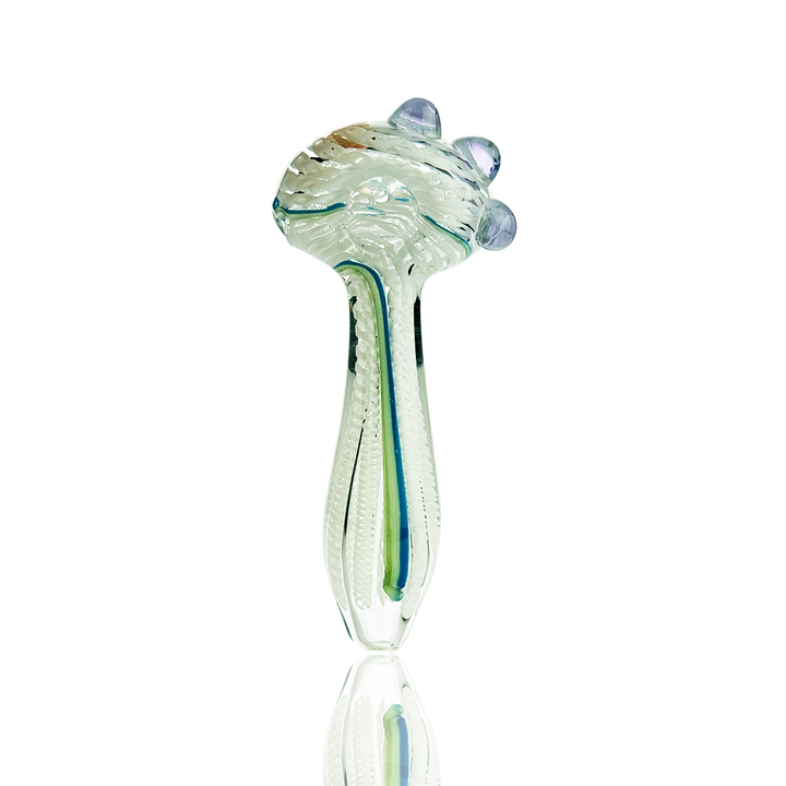 4.5 Inch Glass Hand Pipe with White Art