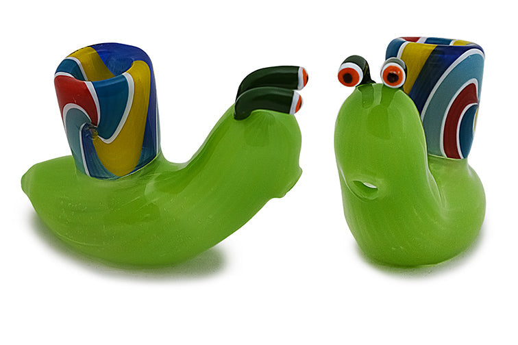 Colorful Snail Glass Dry Herb Pipe