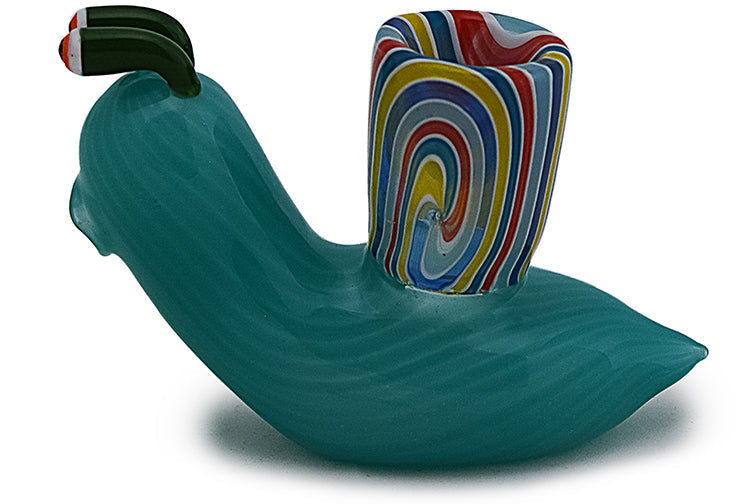 Colorful Snail Glass Dry Herb Pipe