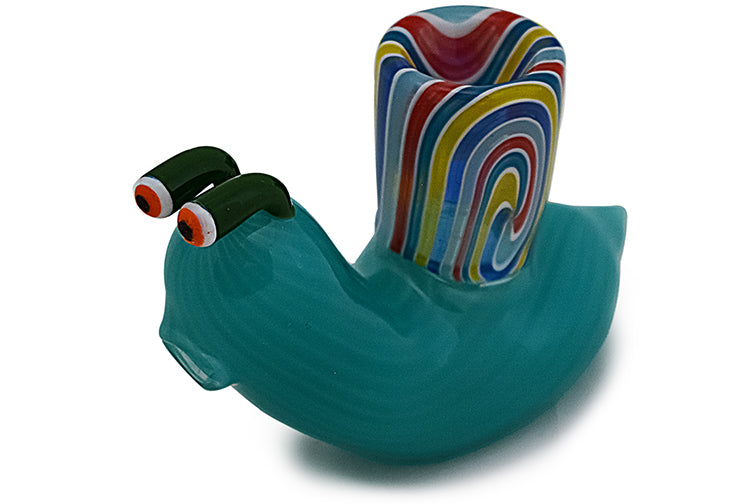 Colorful Snail Glass Dry Herb Pipe