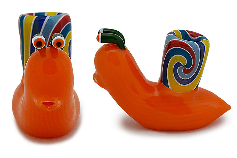 Colorful Snail Glass Dry Herb Pipe