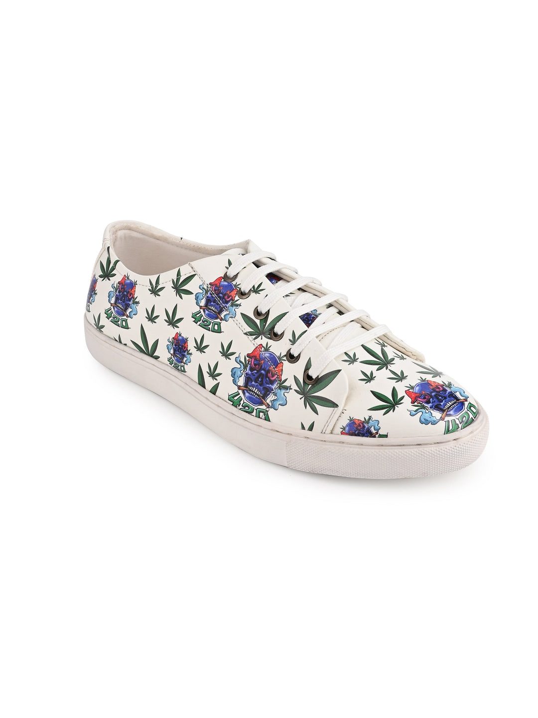 Bold Skull 420 Graphic Vegan Leather Kicks