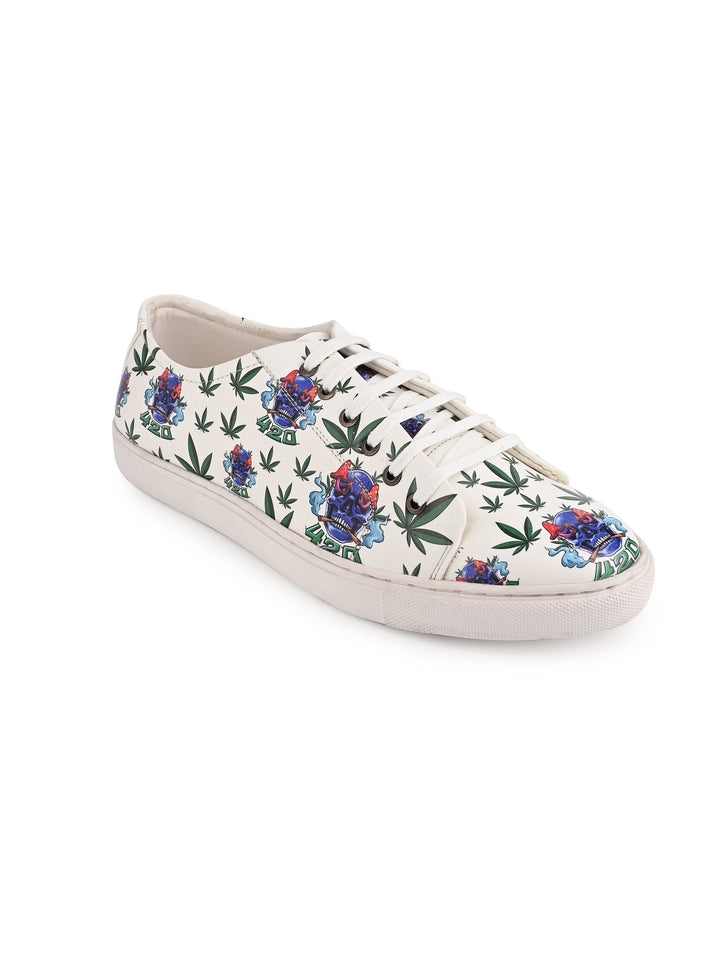 Bold Skull 420 Graphic Vegan Leather Kicks