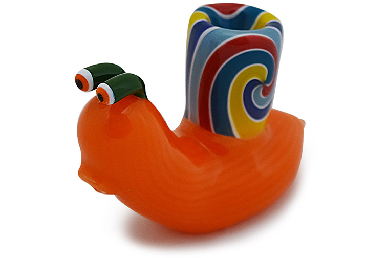 Colorful Snail Glass Dry Herb Pipe