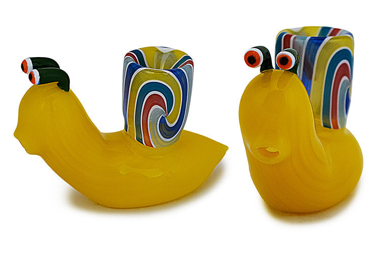 Colorful Snail Glass Dry Herb Pipe