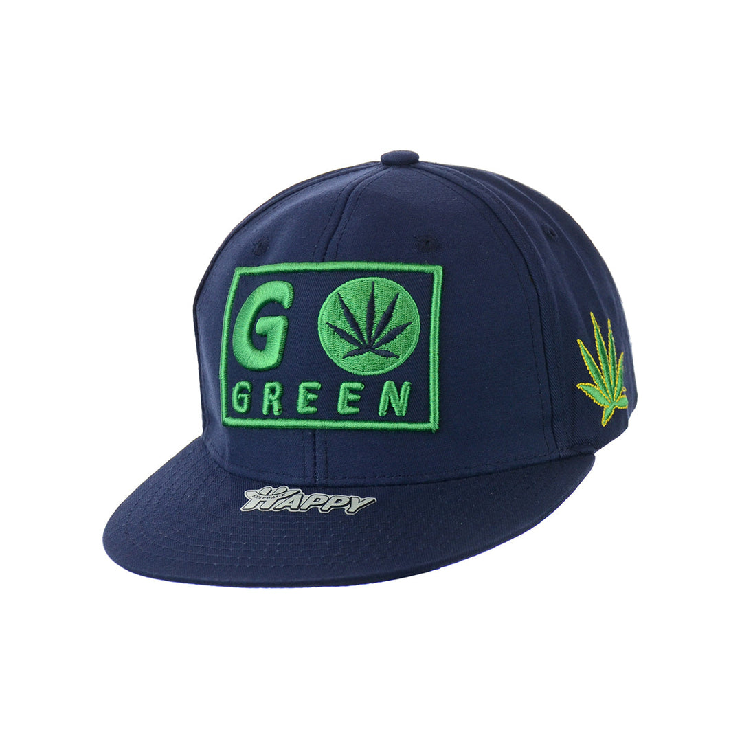 Embroidered Leaf Cotton Snapback Hat