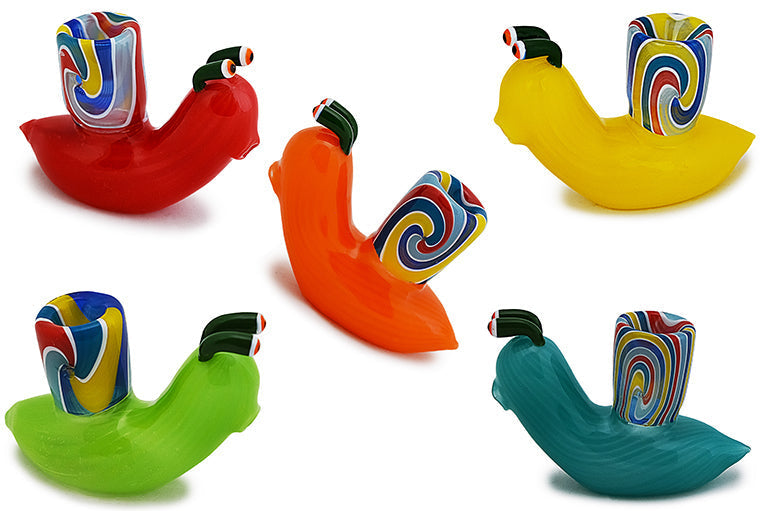 Colorful Snail Glass Dry Herb Pipe