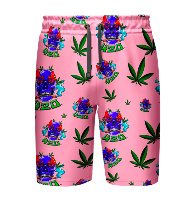 Skull Leaf Pink Shirt & Shorts Set - 5-Pack