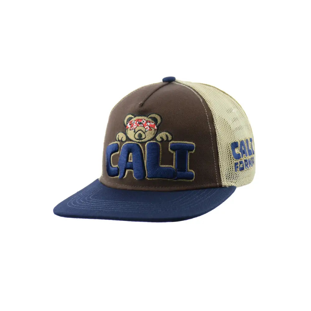 Cali Bear Embroidered Snapback Hat for Street Style