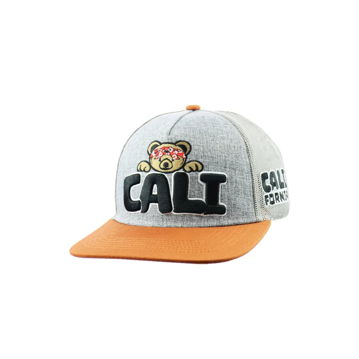 Cali Bear Embroidered Snapback Hat for Street Style