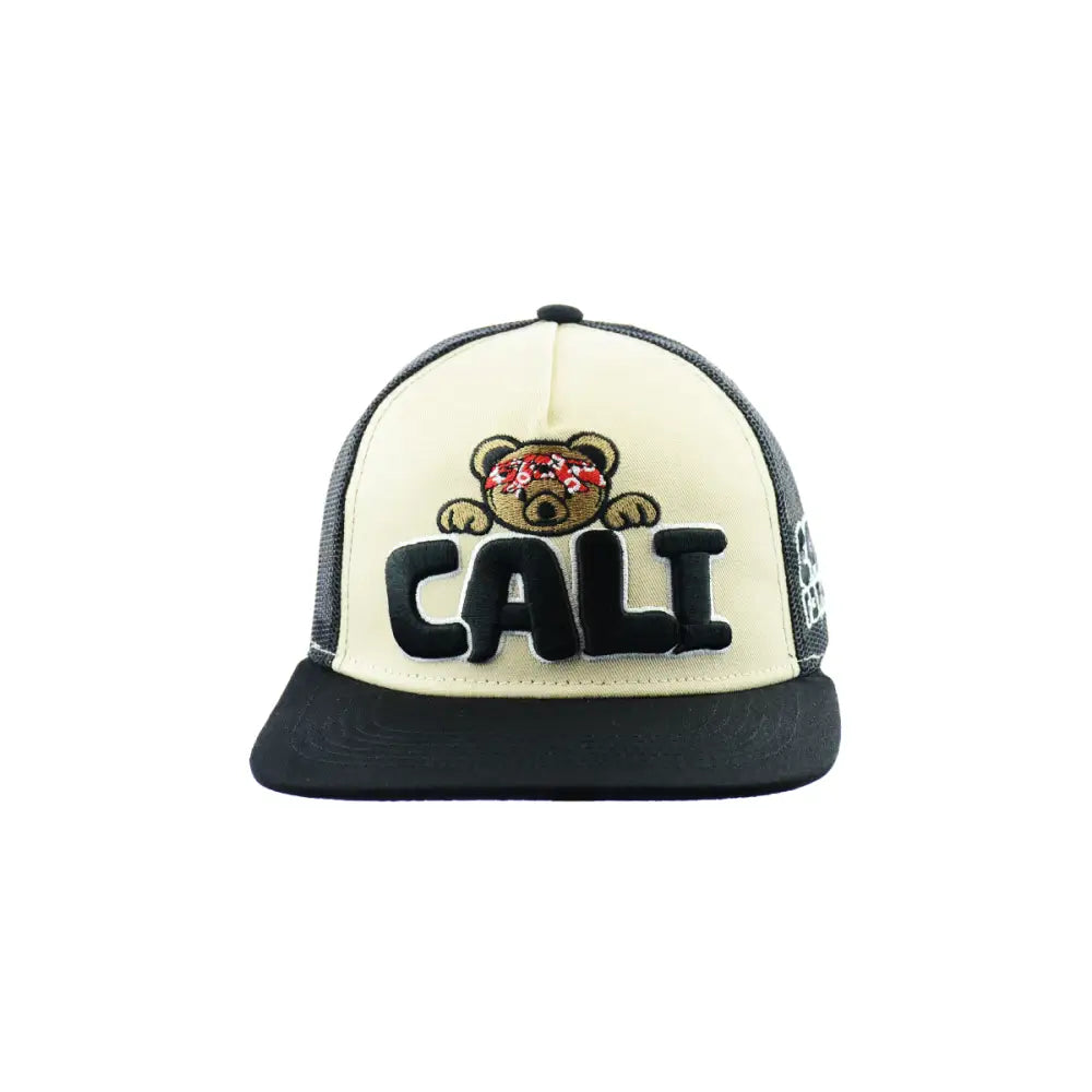 Cali Bear Embroidered Snapback Hat for Street Style