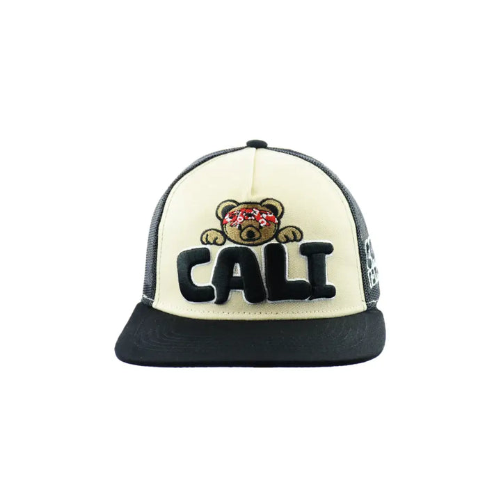 Cali Bear Embroidered Snapback Hat for Street Style