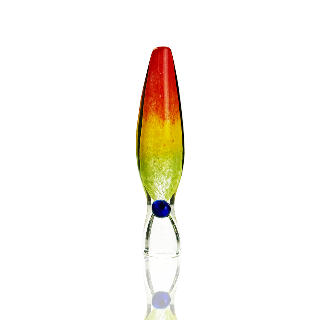 4 Inch Rasta Frit Glass Chillum One Hitter