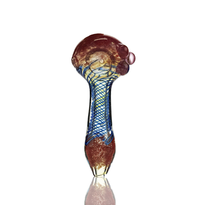 Compact Frit Color Spiral Art Glass Spoon Pipe