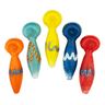 4 Inch Twisting Spoon Pipe with Frit Glass