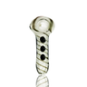 3.5 Inch White Frit Glass Pipe with Grip Buttons