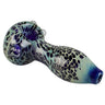 Color Spotted Glass Hand Pipe With Raised Glass Beads