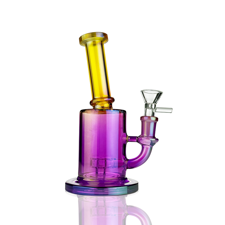 Compact 7" Electroplated Glass Bong with Shower Perc