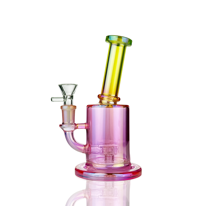 Compact 7" Electroplated Glass Bong with Shower Perc