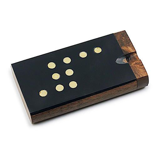 Black Studded Wooden Dugout with Metal Bat