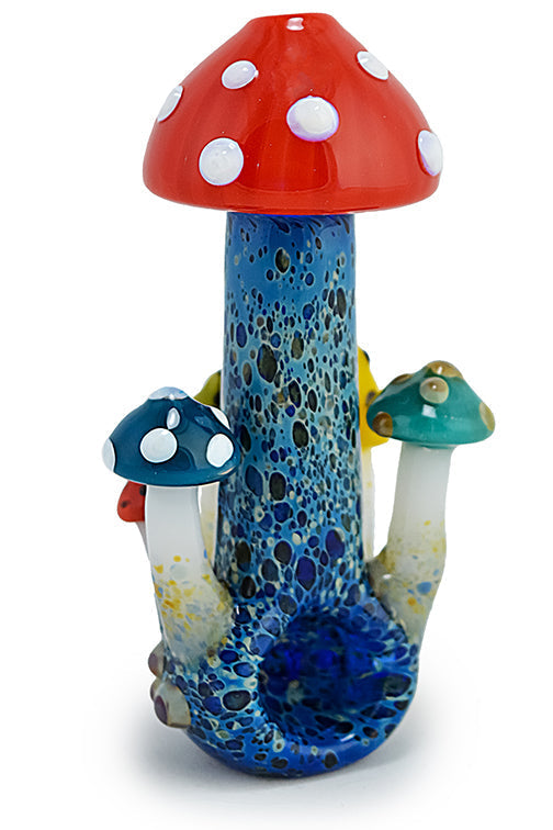 Vibrant Mushroom Glass Dry Herb Pipe