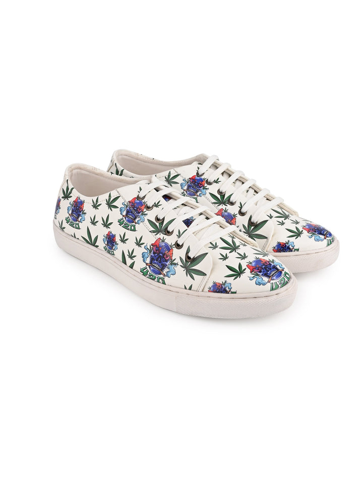 Bold Skull 420 Graphic Vegan Leather Kicks
