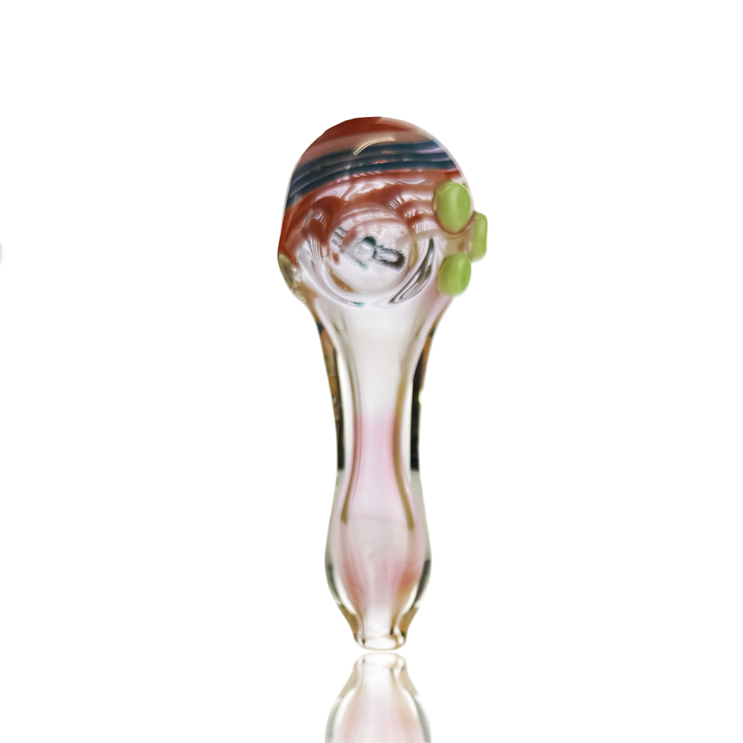 Gold Fume Spiral Glass Hand Pipe - 4.5 Inch