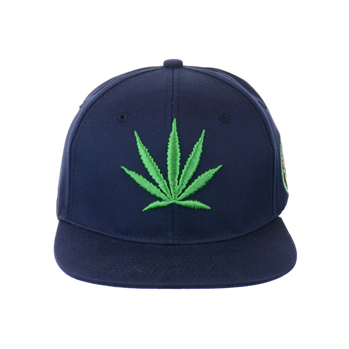 Embroidered Botanical Leaf Snapback Hat