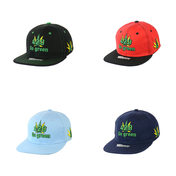 Eco Style Embroidered Cotton Snapback Hat