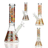 Day of the Dead Beaker Water Pipe with Intricate Artwork 10 Inch