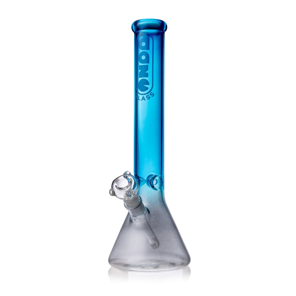 Daze Glass - 16" Metallic Silver & Blue Glass Water Pipe
