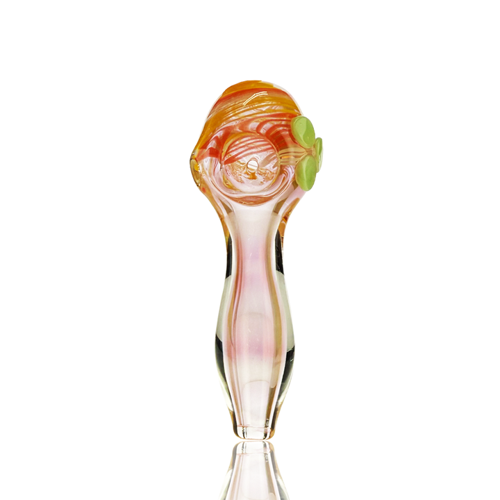Gold Fume Spiral Glass Hand Pipe - 4.5 Inch