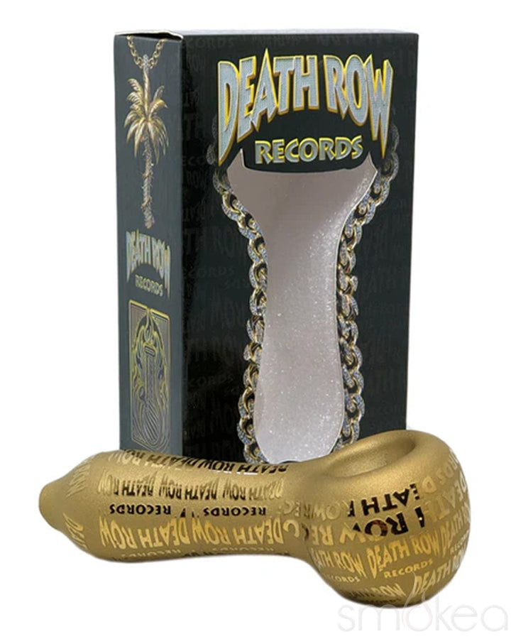 Metallic Gold Death Row Etched Hand Pipe
