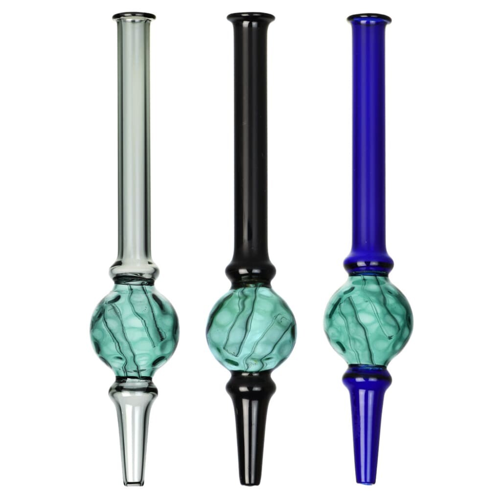 Dimple Diffusion Chamber Glass Dab Straw - 6.5’/colors Vary
