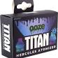 Close-up of a black retail box for an Ooze Titan Hercules atomizer, with one white atomizer visible at the top, showcasing the product packaging.