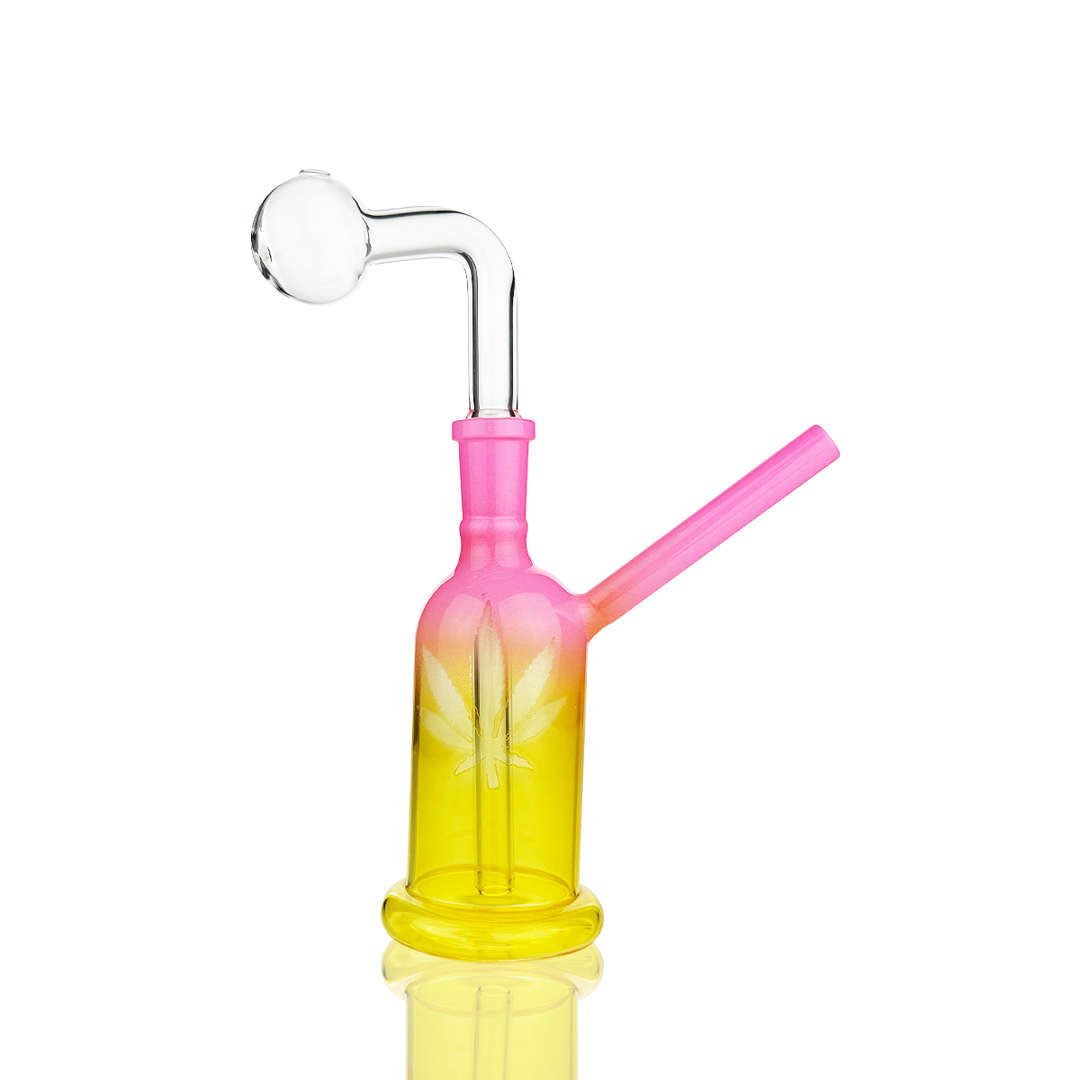 Frosted Glass Oil Burner - 6 Inch with 14mm Bowl