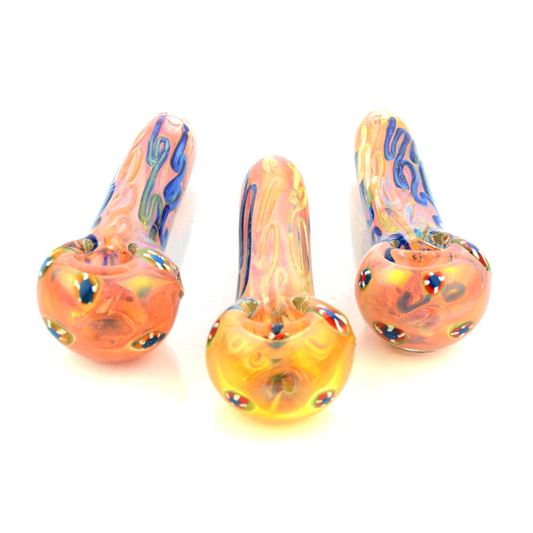 Compact Gold Art Glass Spoon Pipe